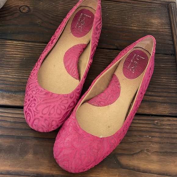 BOC Born Concept Pink Embossed Leather Women's Ballet Flats - Picture 7 of 7